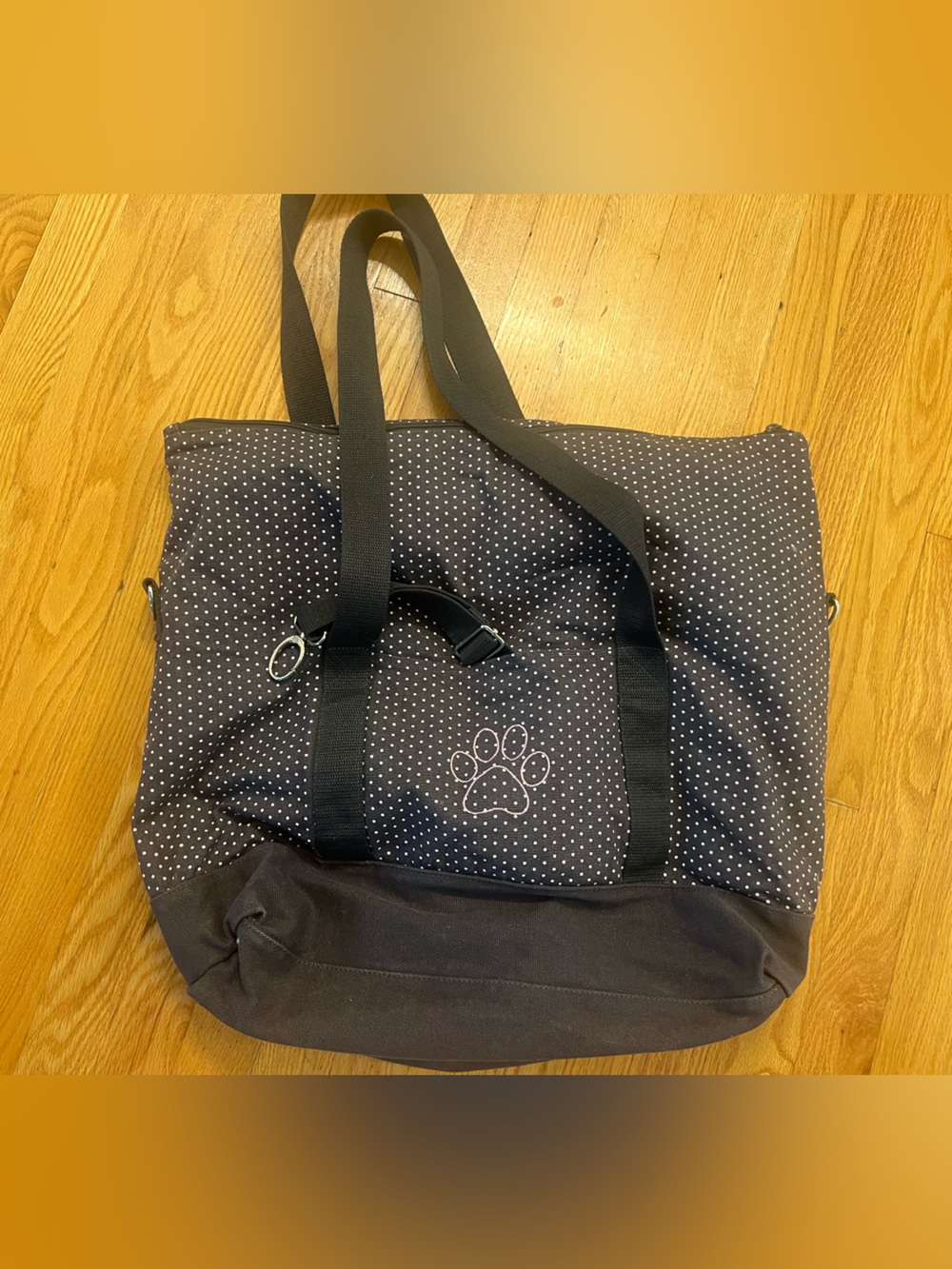 Thirty One 31 Fold Over Weekender Bag Polka Dot Print Tote